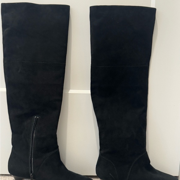 Silent D X Anthropologie All Black Kitten-Heel Suede Boots - Picture 2 of 5